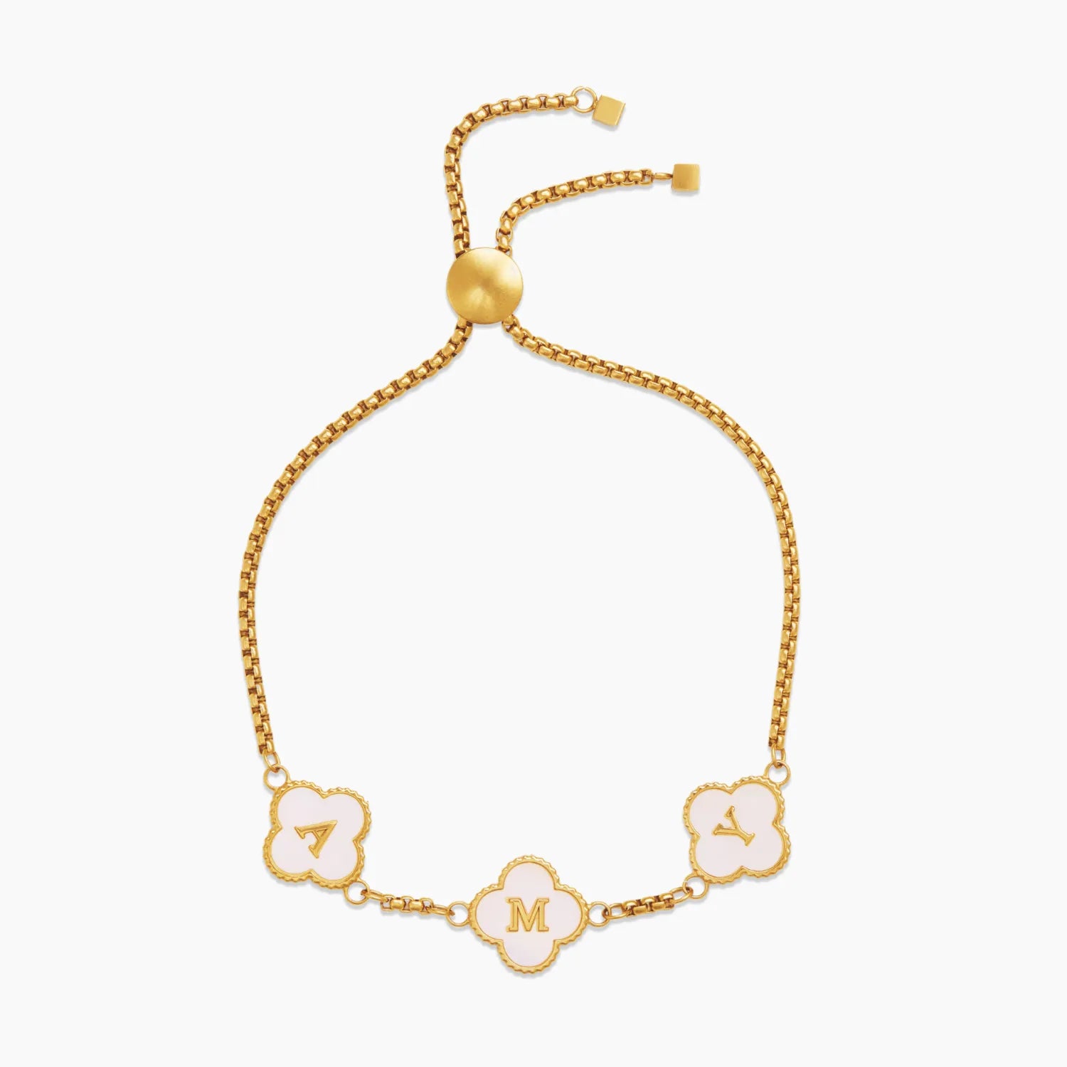 Pearl Clover Custom Name Bracelet