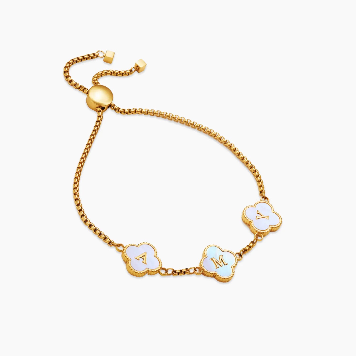 Pearl Clover Custom Name Bracelet