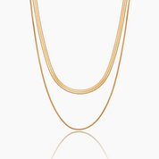Double Snake Chain Layered Necklace