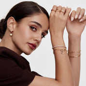 Paperclip Initial Birthstone Bracelet