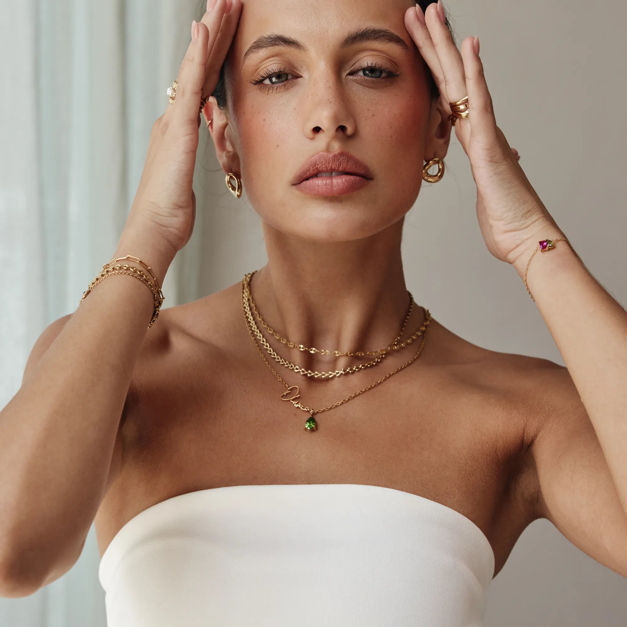 Signature Name and Birthstone Necklace