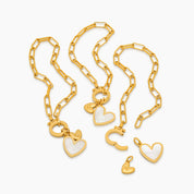 Paperclip Initial Heart Duo Bracelet