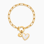 Paperclip Initial Heart Duo Bracelet